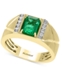 EFFY Collection EFFY&reg; Men's Emerald (1-3/8 ct. t.w.) and Diamond Accent Ring in 14k Gold